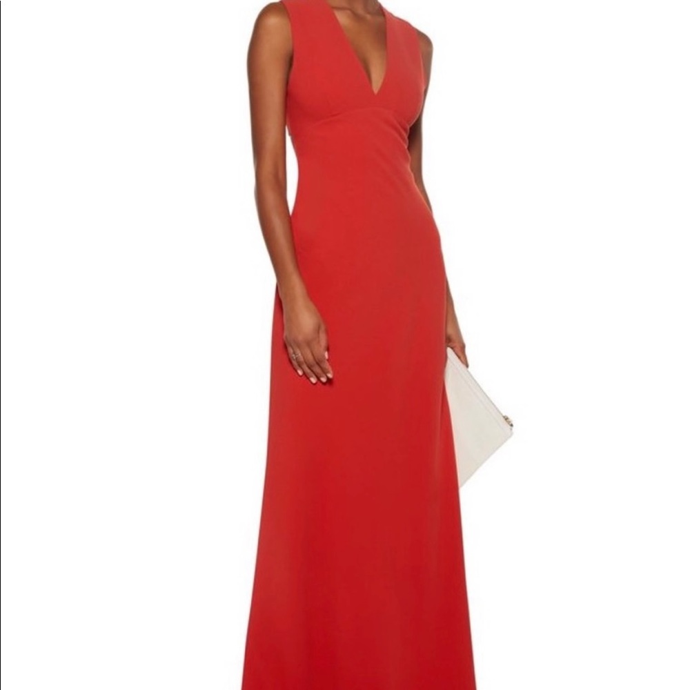 T by Alexander Wang Red Crepe Cutout Back Maxi Dress